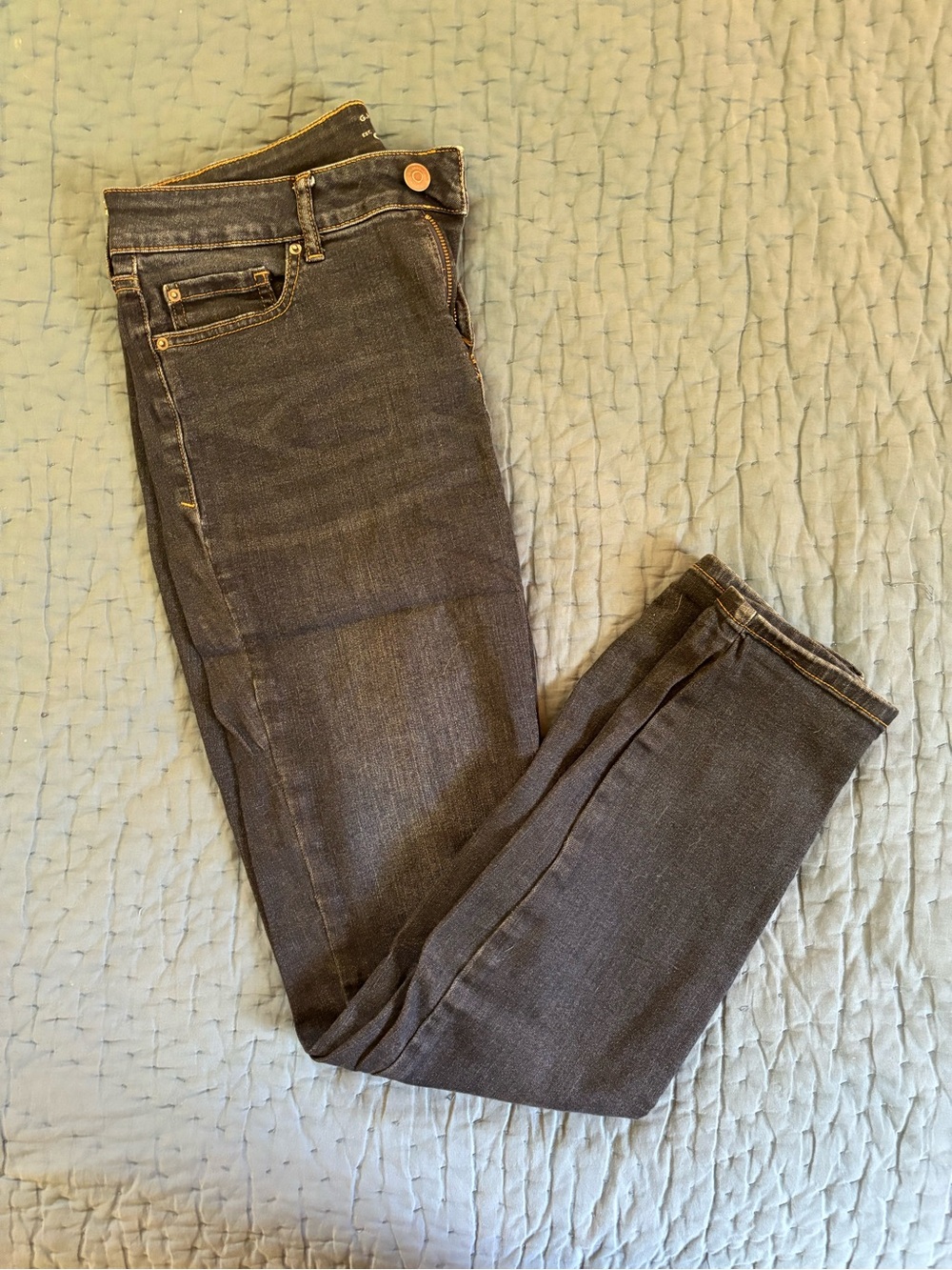 G.H. Bass & Co. Dark Indigo Denim Jeans with Gold Stitching